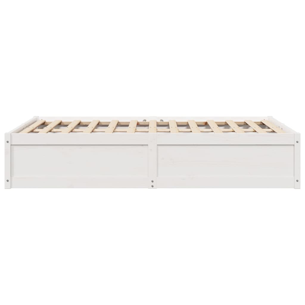 Cadre de lit sans matelas blanc 120x190 cm bois de pin massif - XIOS