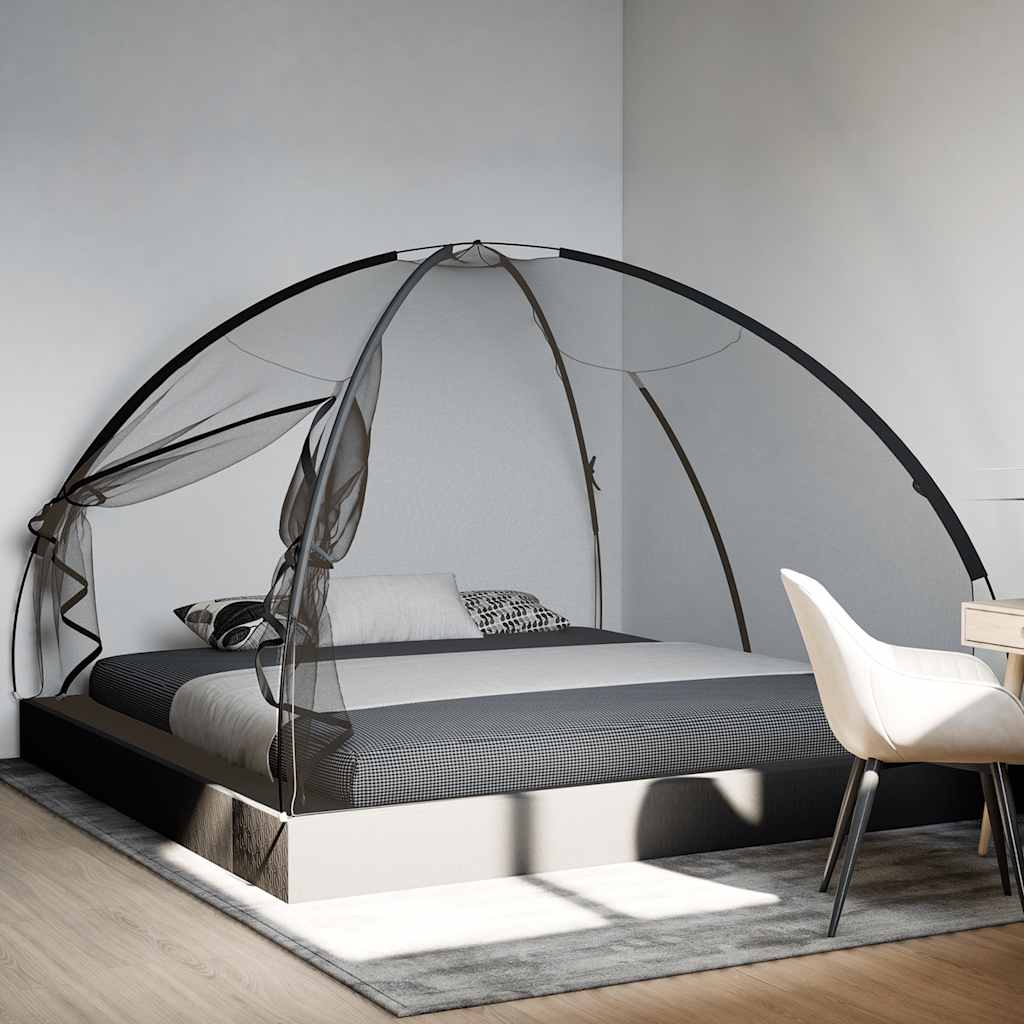 Moustiquaire mongole avec portes 220 maille noir 200x200x135 cm Moustiquaires vidaXL