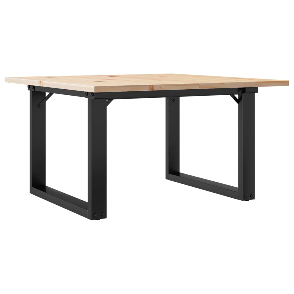 Table basse cadre en O 70x70x40 cm bois de pin massif et fonte - XIOS
