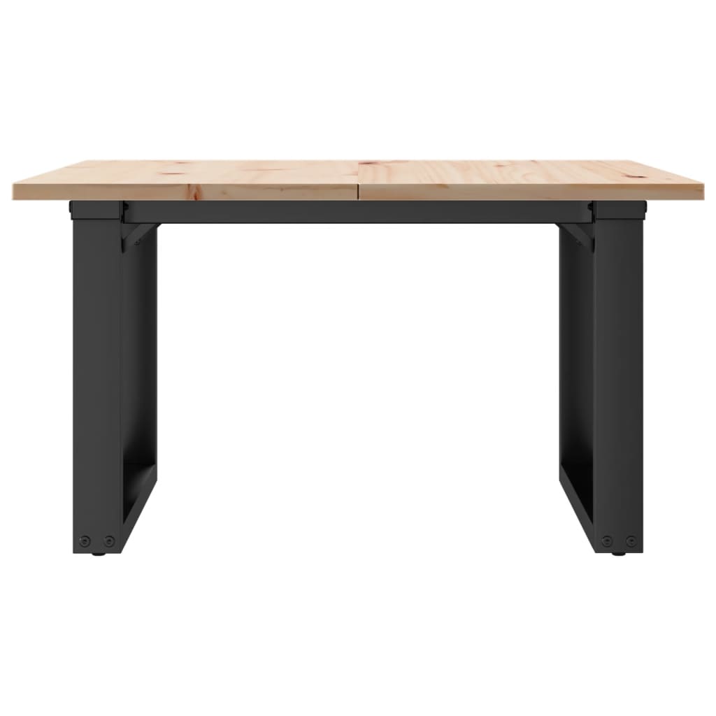 Table basse cadre en O 70x70x40 cm bois de pin massif et fonte - XIOS