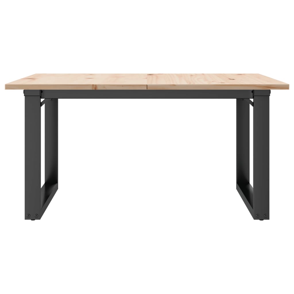 Table basse cadre en O 80x80x45 cm bois de pin massif et fonte