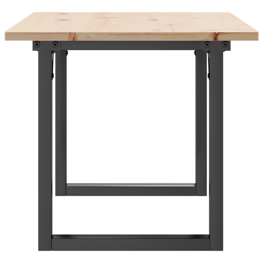 Table basse cadre en O 90x40x45 cm bois de pin massif et fonte Tables à manger vidaXL