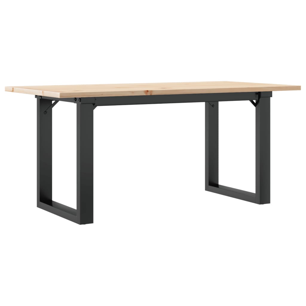 Table basse cadre en O 90x40x45 cm bois de pin massif et fonte Tables à manger vidaXL