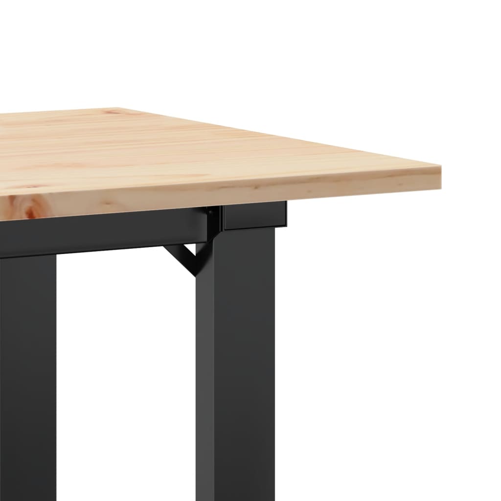 Table basse cadre en O 100x50x45 cm bois de pin massif et acier