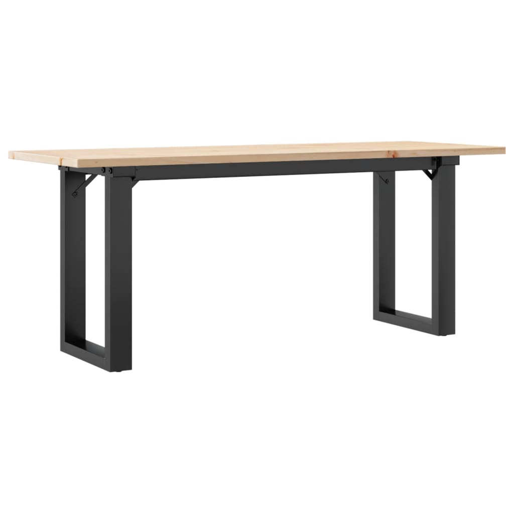 Table basse cadre en O 110x40x45 cm bois de pin massif et fonte - XIOS