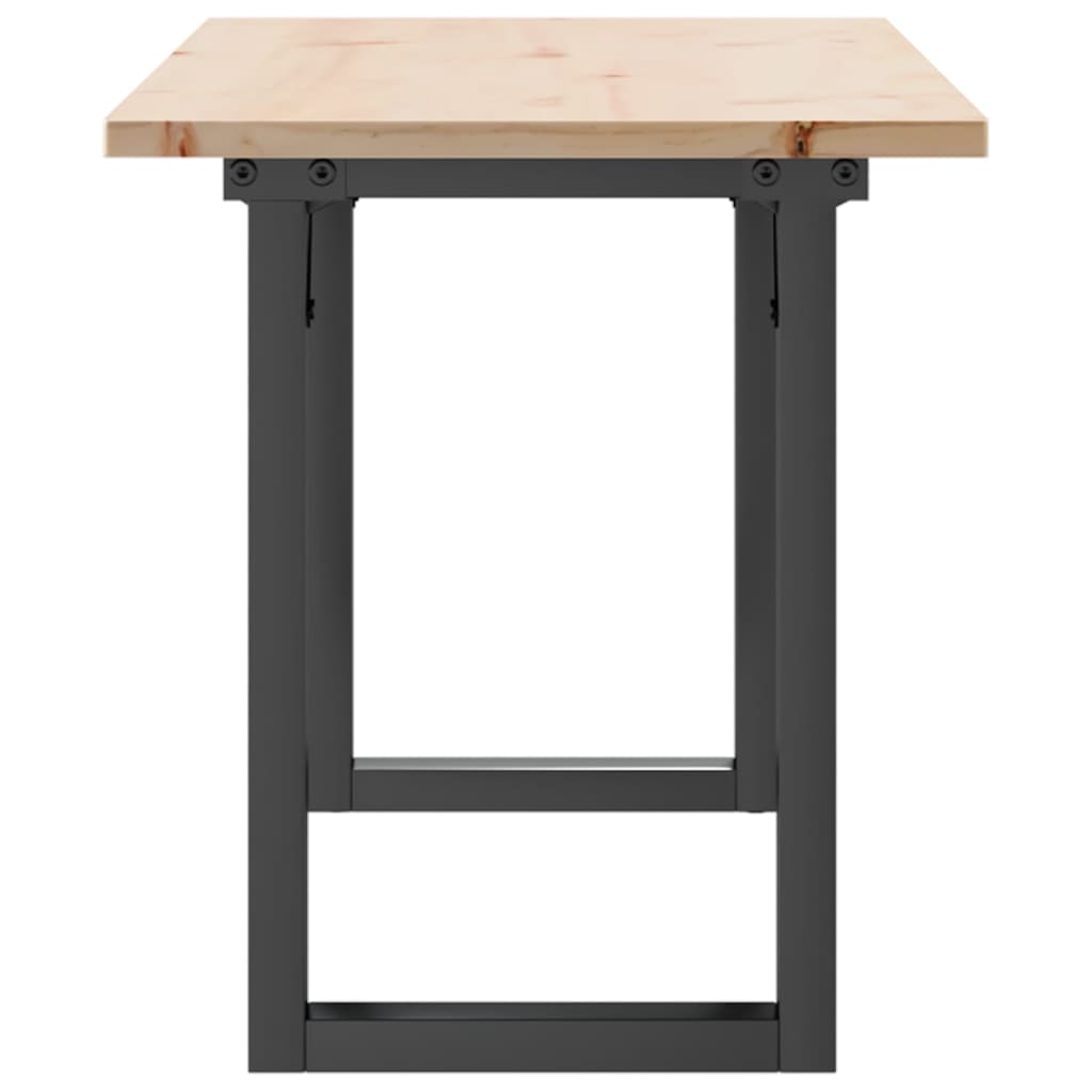 Table basse cadre en O 110x40x45 cm bois de pin massif et fonte - XIOS