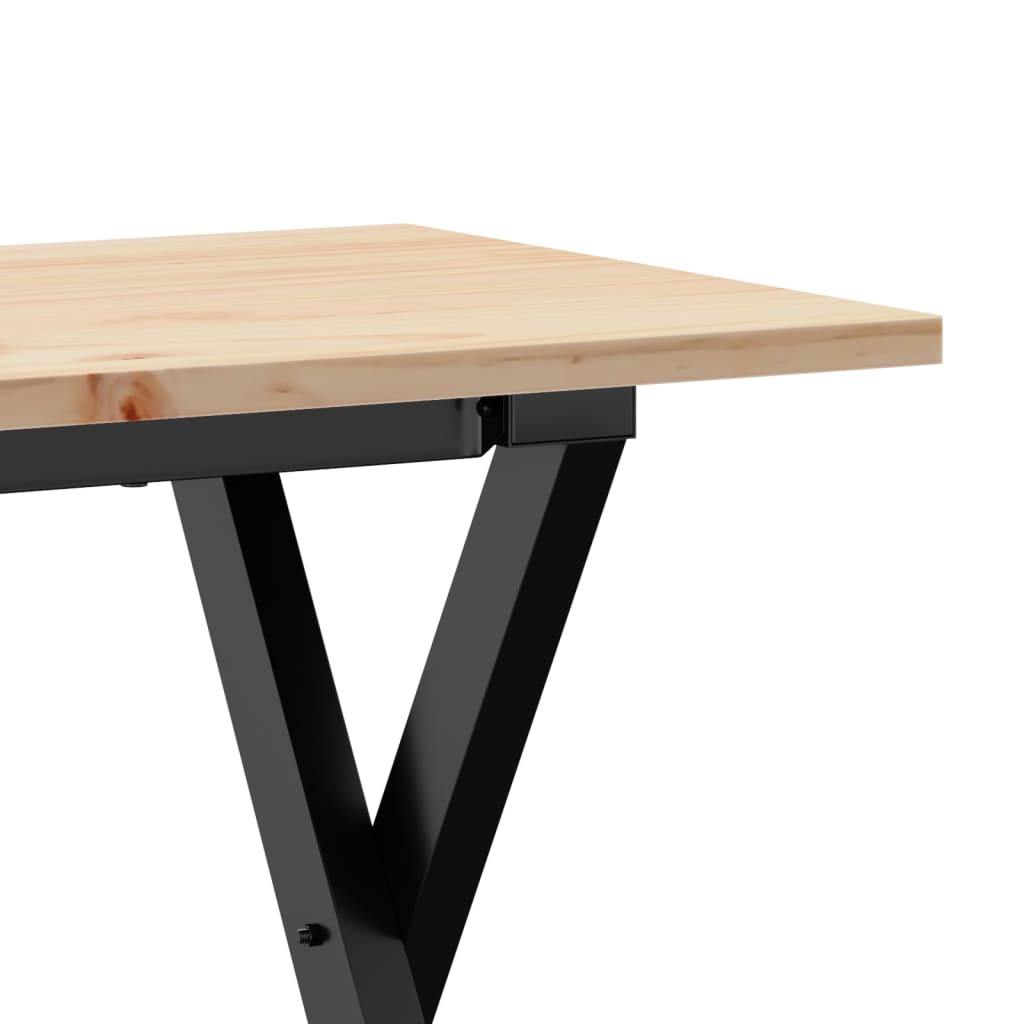 Table basse cadre en X 110x40x45 cm bois de pin massif et fonte - XIOS
