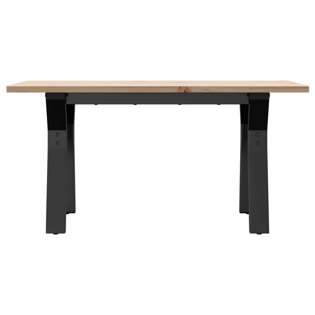 Table basse cadre en Y 80x50x40 cm bois de pin massif et fonte - XIOS