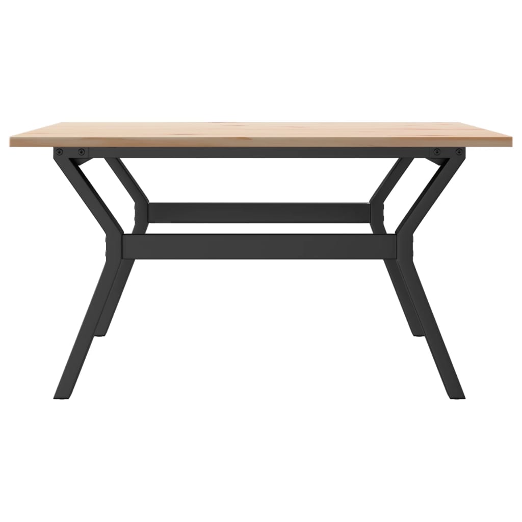 Table basse cadre en Y 90x90x45 cm bois de pin massif et acier - XIOS
