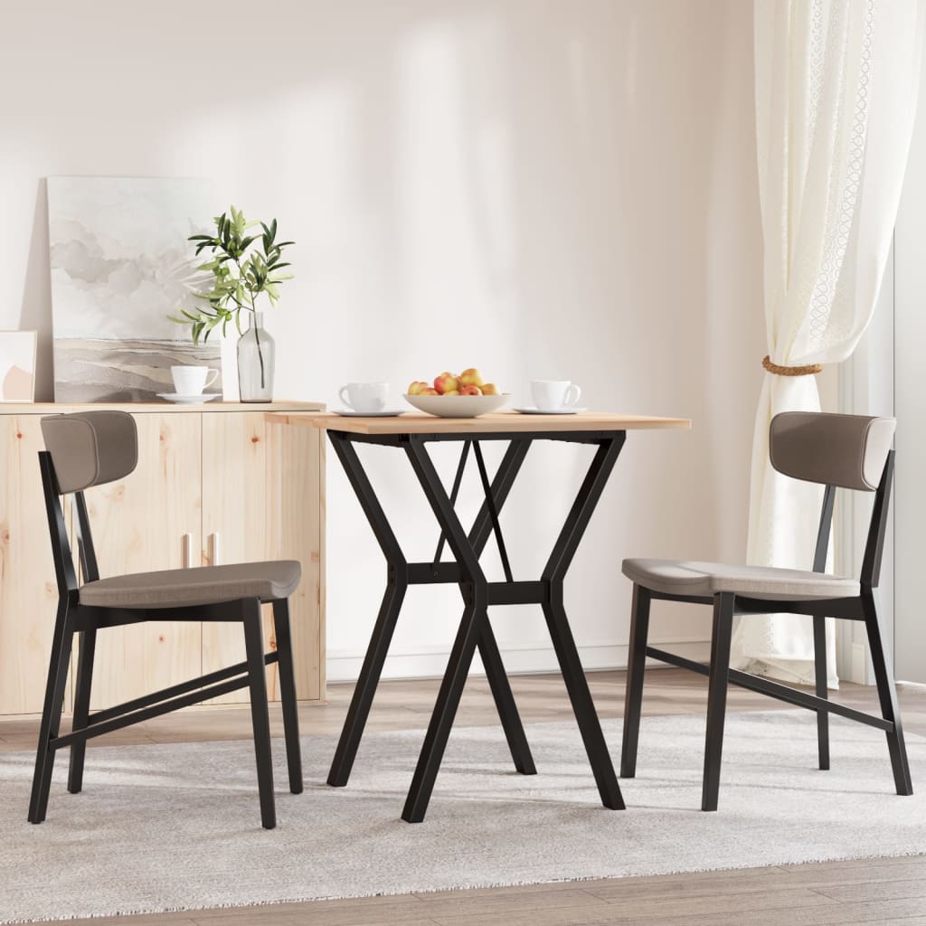 Table à manger cadre en Y 70x70x75 cm bois de pin massif acier - XIOS