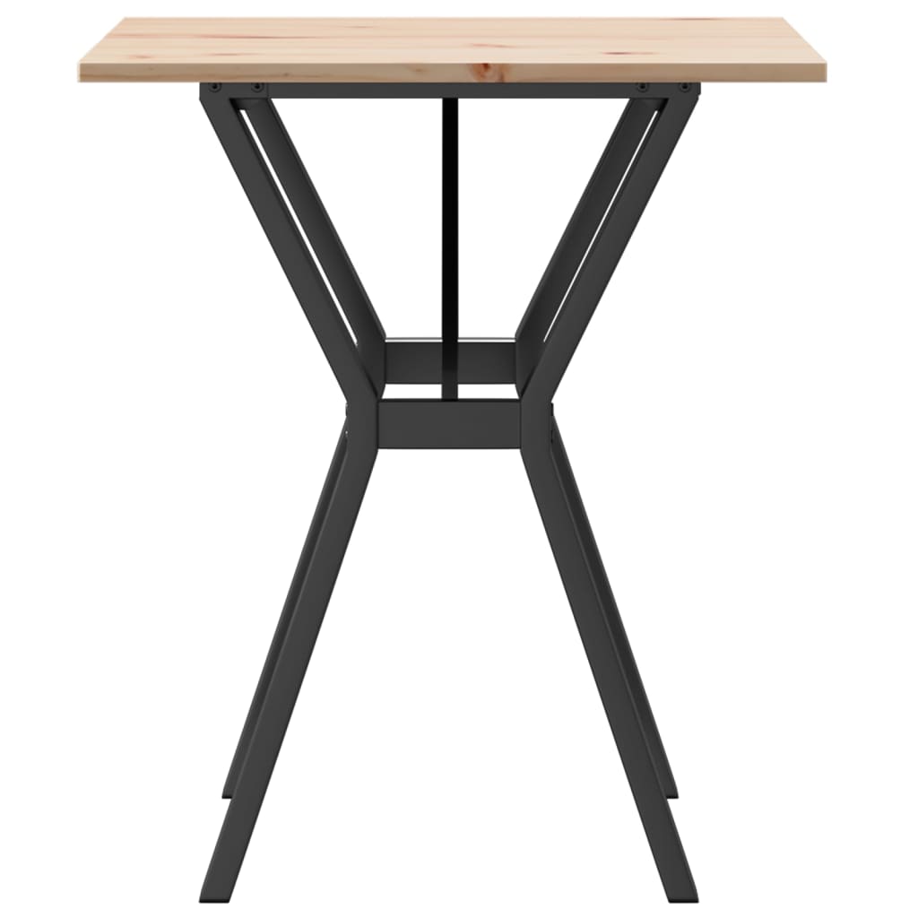 Table à manger cadre en Y 70x70x75 cm bois de pin massif acier - XIOS