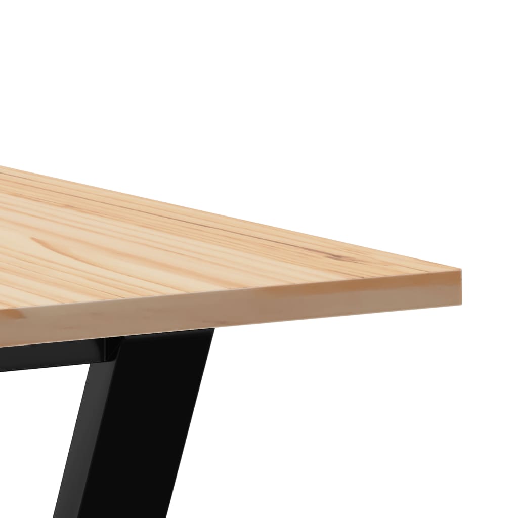 Table à manger cadre en Y 70x70x75 cm bois de pin massif acier - XIOS