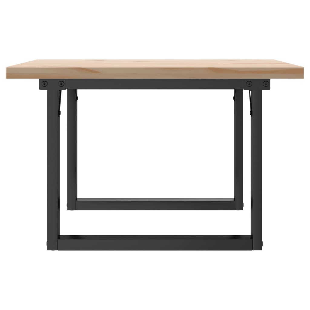 Table basse cadre en O 60x60x40,5cm bois de pin massif et fonte - XIOS