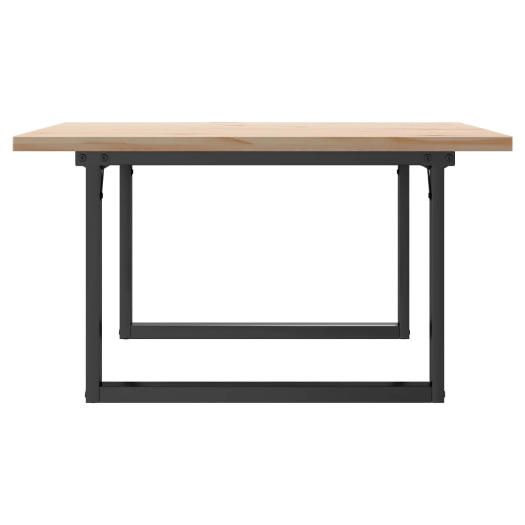 Table basse cadre en O 80x80x45,5cm bois de pin massif et fonte - XIOS
