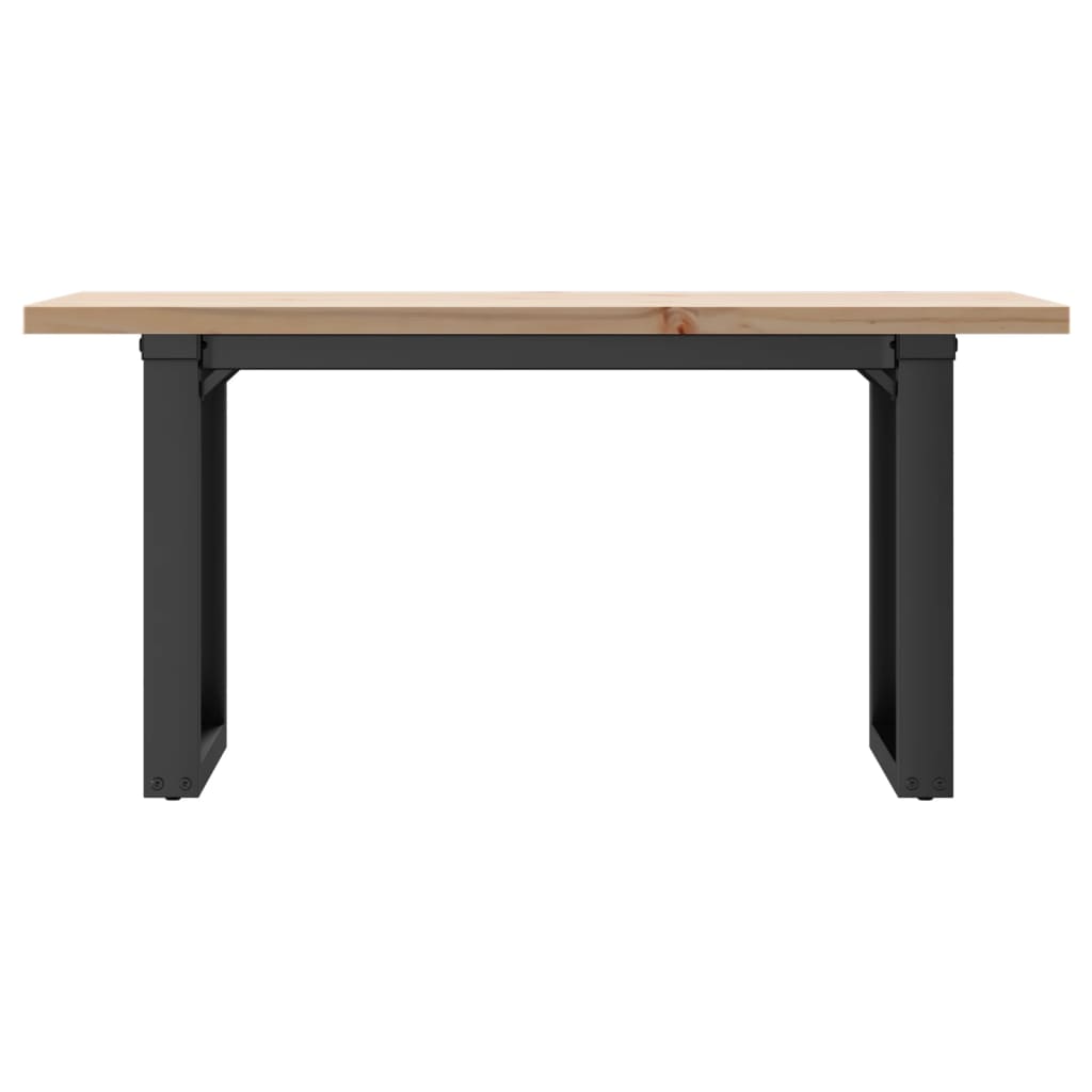 Table basse cadre en O 90x40x45,5cm bois de pin massif et fonte - XIOS