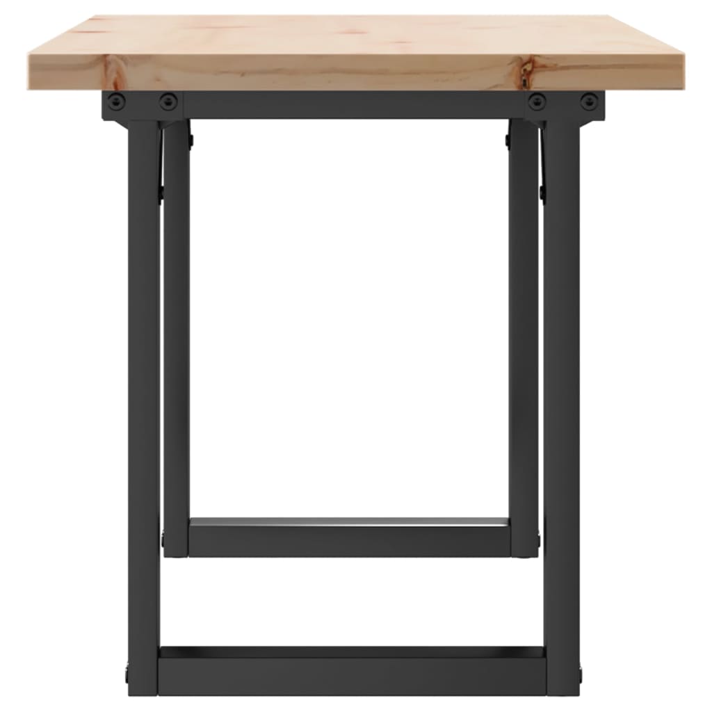Table basse cadre en O 90x40x45,5cm bois de pin massif et fonte - XIOS