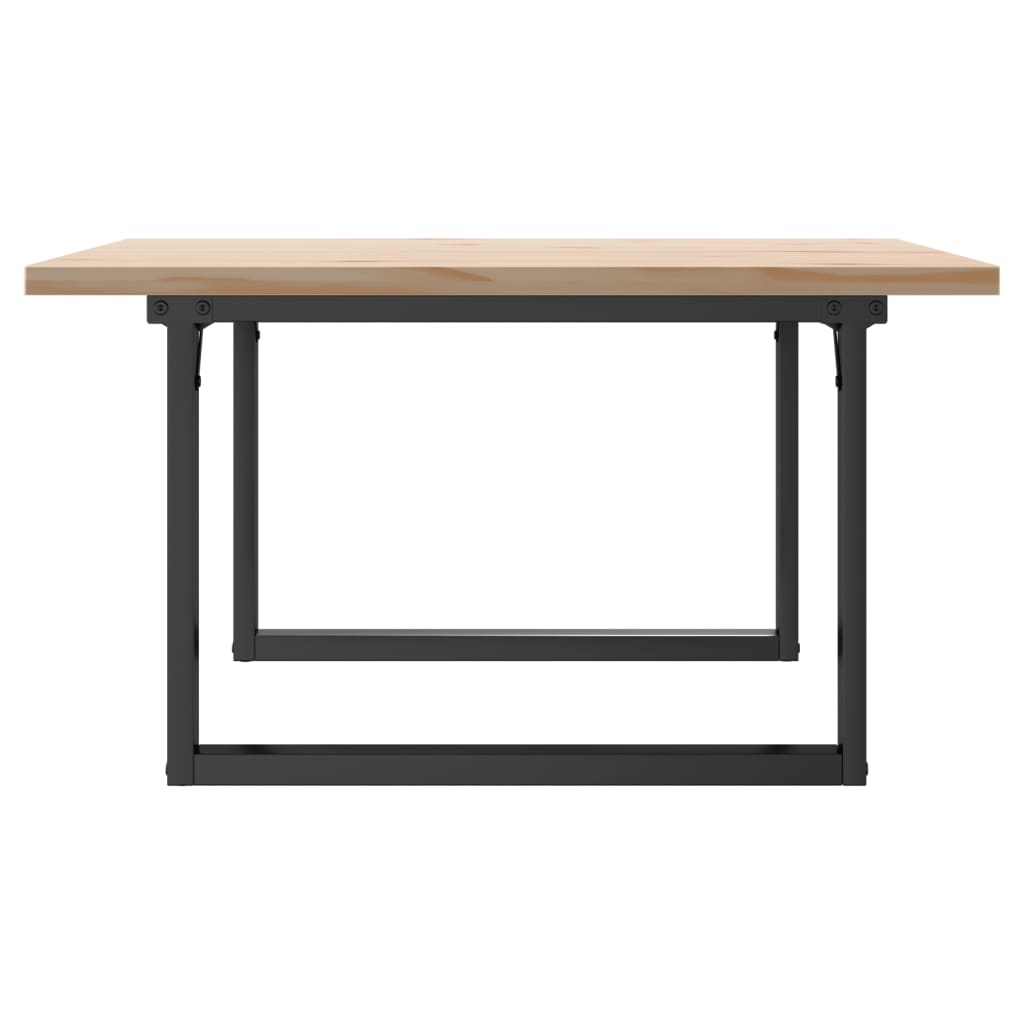 Table basse cadre en O 90x90x45,5cm bois de pin massif et fonte - XIOS