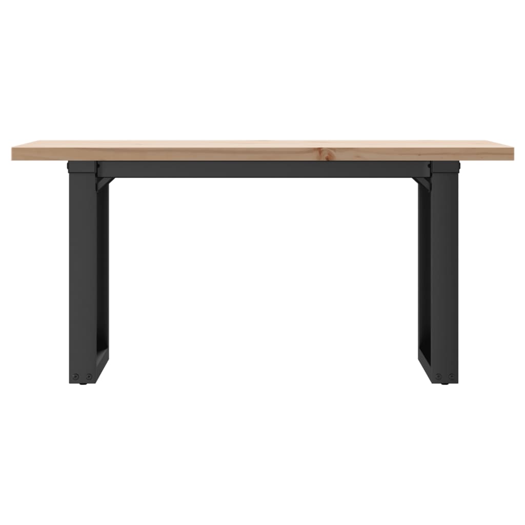 Table basse cadre en O 100x50x45,5 cm bois de pin massif fonte - XIOS