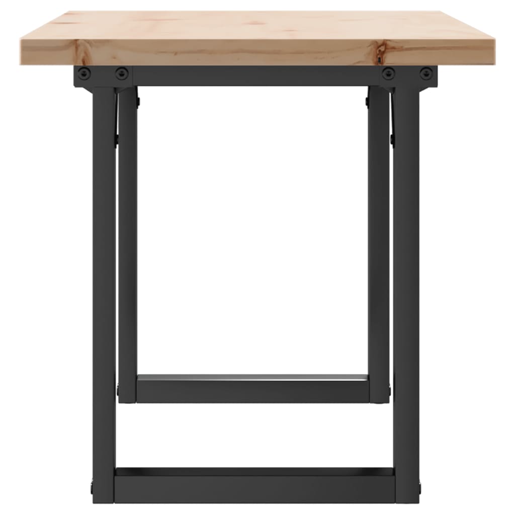 Table basse cadre en O 100x50x45,5 cm bois de pin massif fonte - XIOS