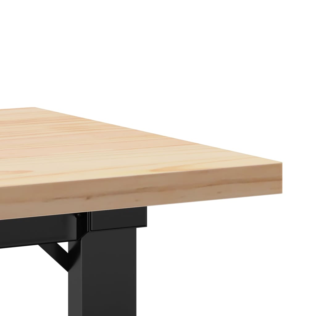 Table basse cadre en O 100x50x45,5 cm bois de pin massif fonte - XIOS