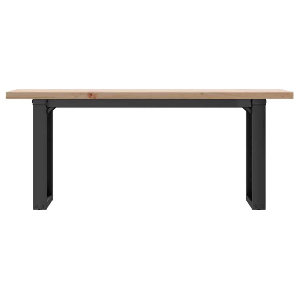 Table basse cadre en O 110x40x45,5 cm bois de pin massif fonte - XIOS