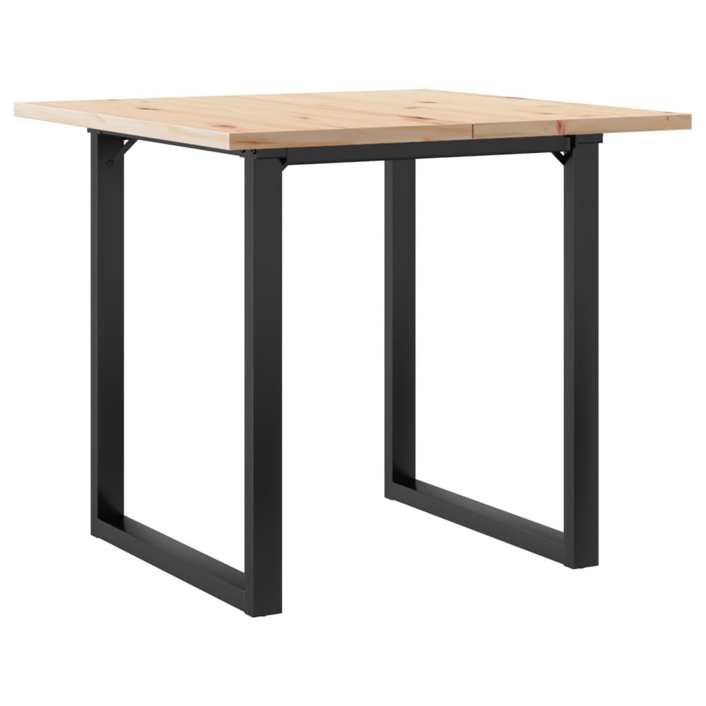 Table à manger cadre en O 80x80x75,5cm bois de pin massif acier - XIOS