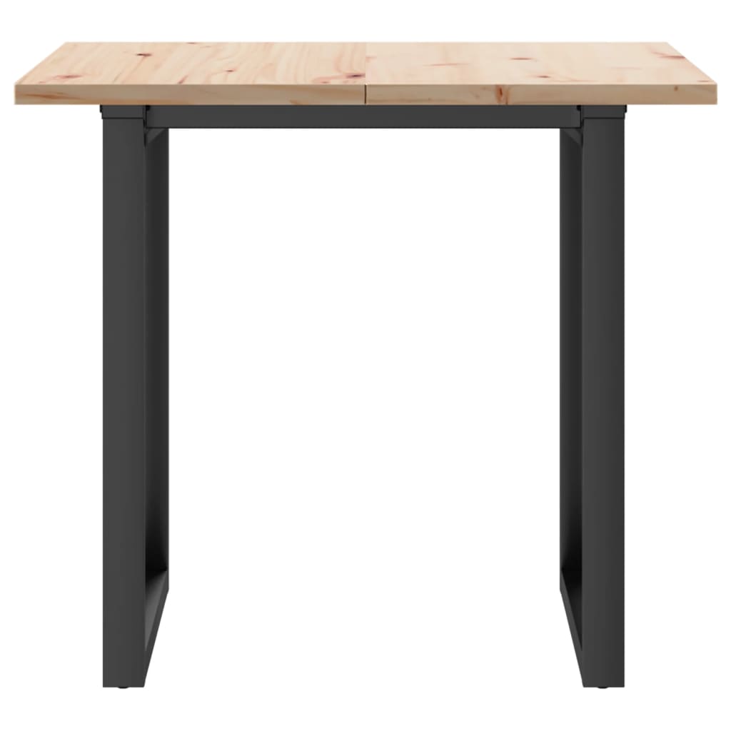 Table à manger cadre en O 80x80x75,5cm bois de pin massif acier - XIOS