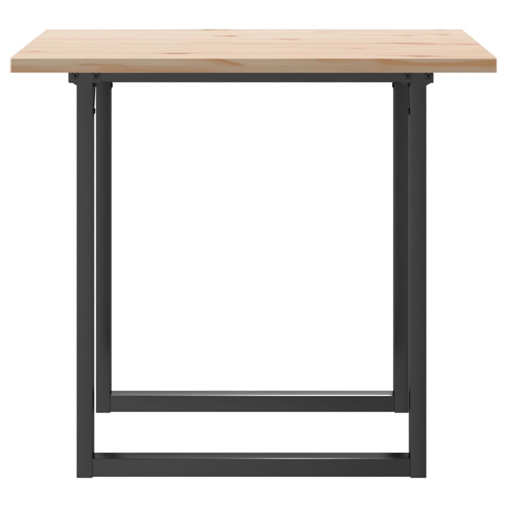 Table à manger cadre en O 80x80x75,5cm bois de pin massif acier - XIOS