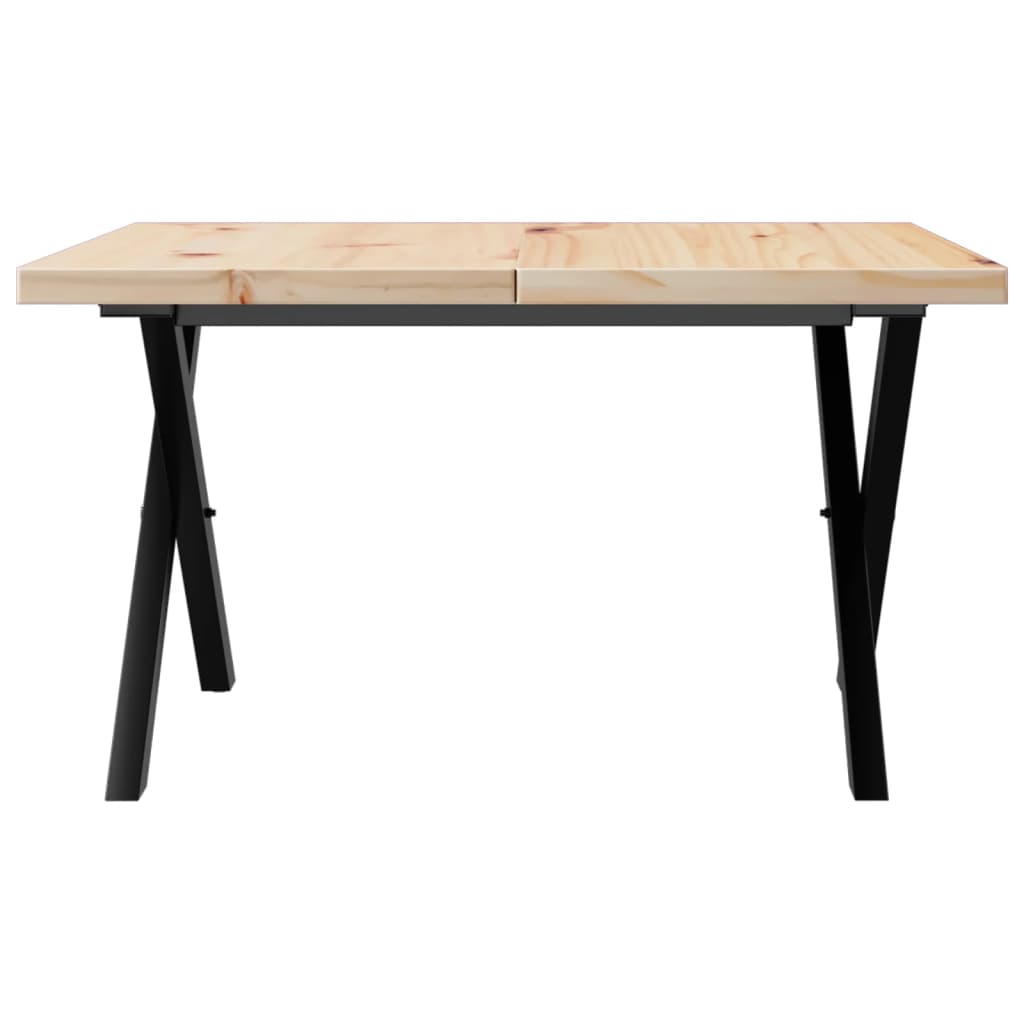 Table basse cadre en X 60x60x40,5cm bois de pin massif et acier - XIOS