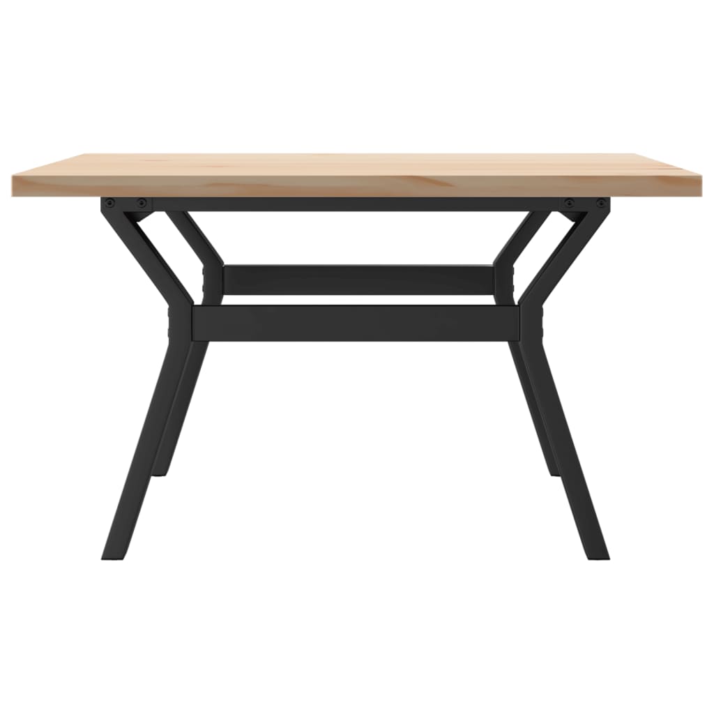Table basse cadre en Y 80x80x45,5cm bois de pin massif et acier - XIOS