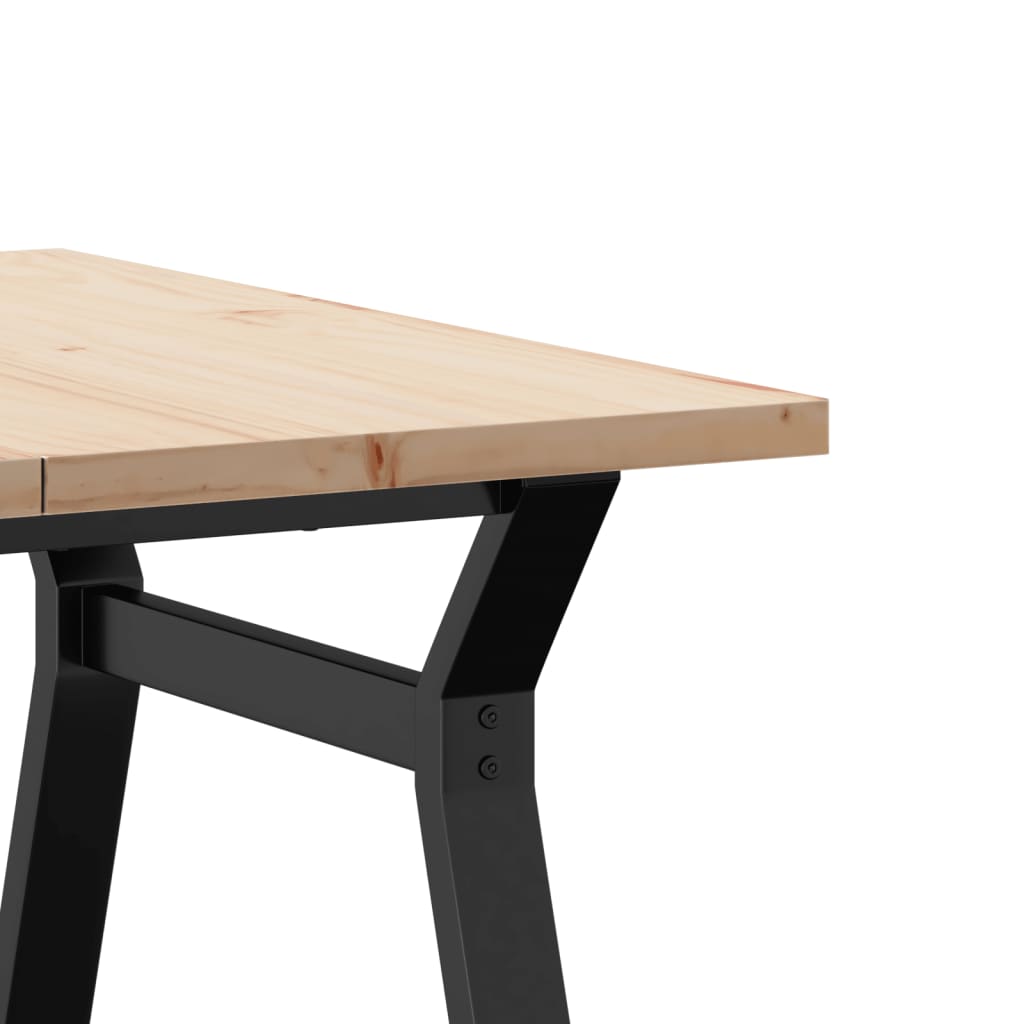 Table basse cadre en Y 80x80x45,5cm bois de pin massif et acier - XIOS