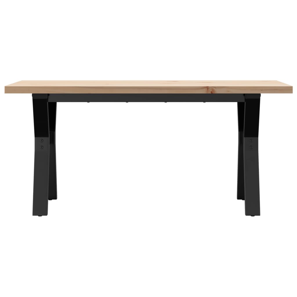Table basse cadre en Y 100x50x45,5 cm bois de pin massif fonte