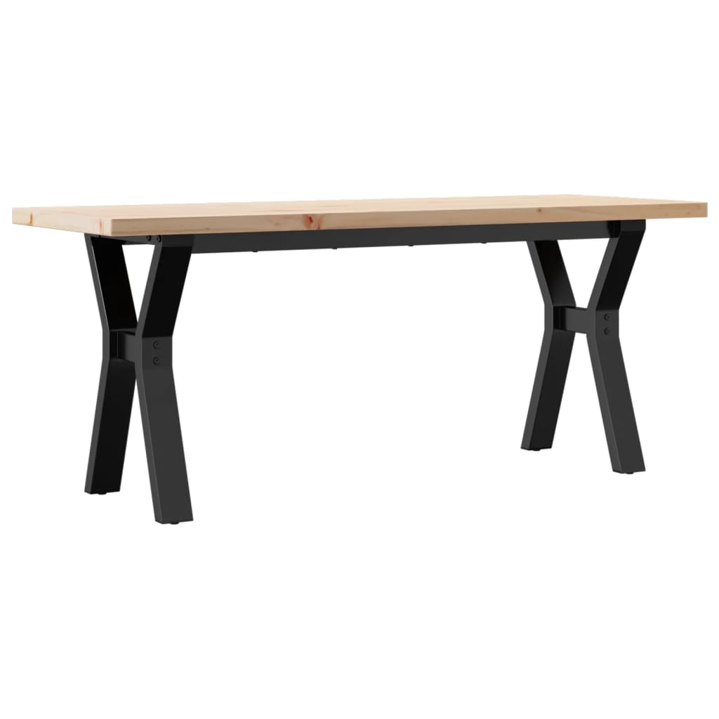 Table basse cadre en Y 110x40x45,5 cm bois de pin massif acier - XIOS