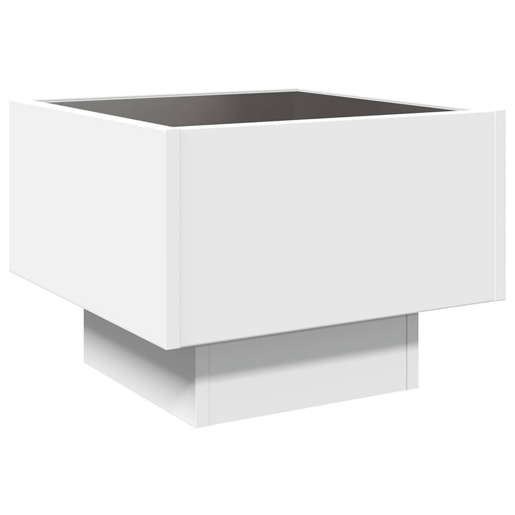 Table d'appoint avec LED blanc 40x40x30 cm bois d'ingénierie - XIOS
