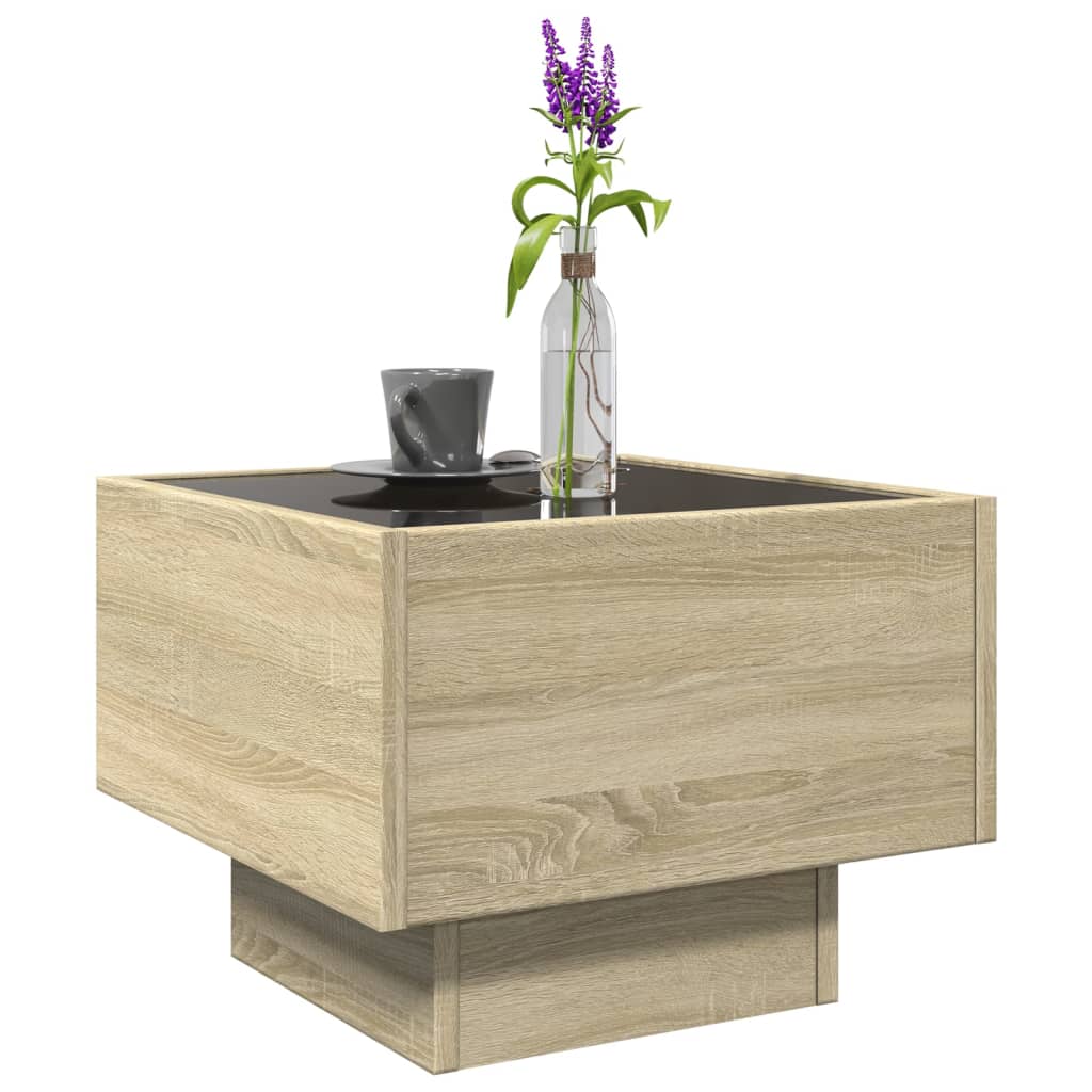 Table d'appoint et LED chêne sonoma 40x40x30 cm bois ingénierie - XIOS