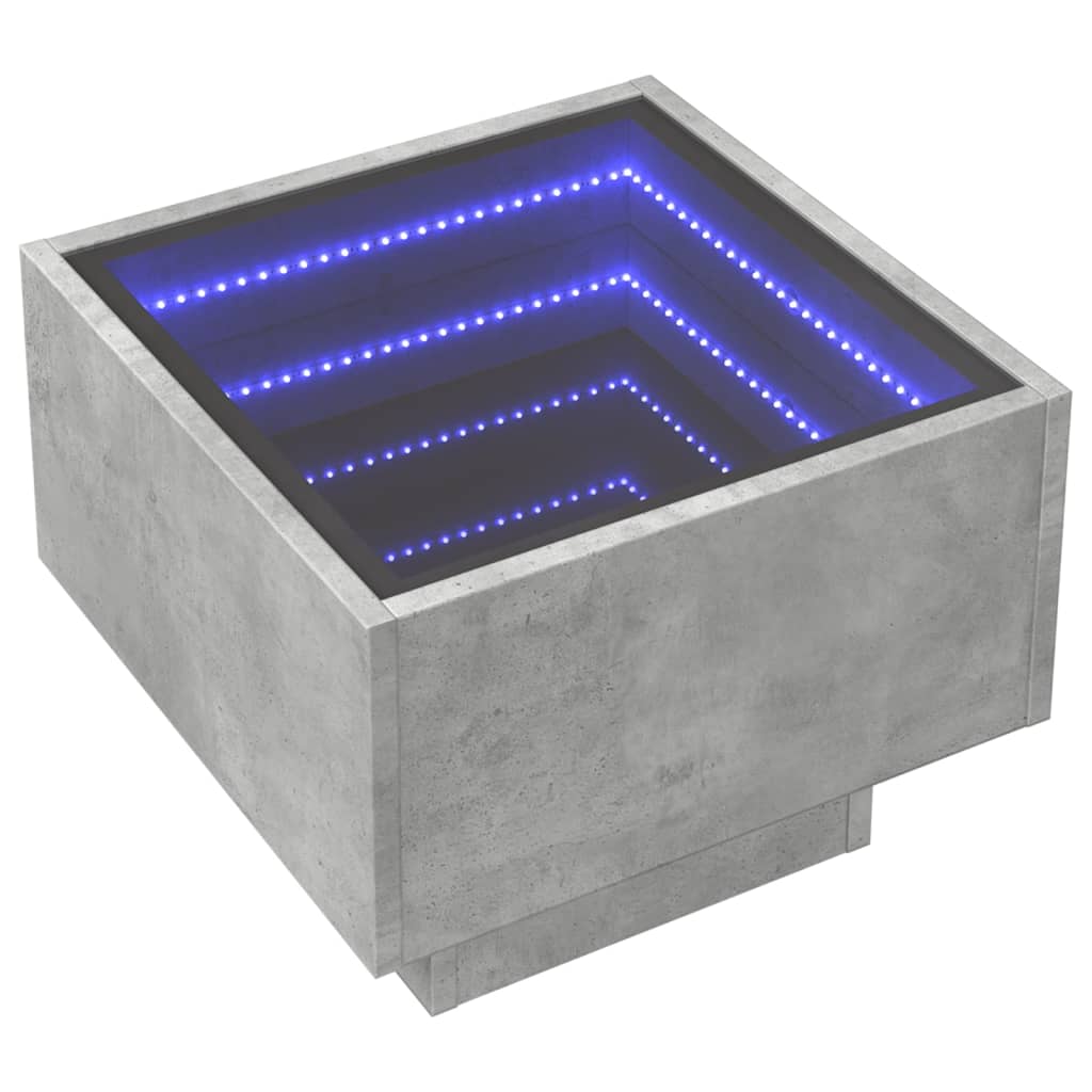 Table d'appoint et LED gris béton 40x40x30 cm bois d'ingénierie XIOS