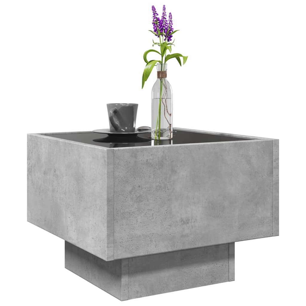 Table d'appoint et LED gris béton 40x40x30 cm bois d'ingénierie XIOS