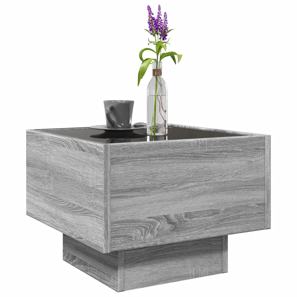 Table d'appoint et LED sonoma gris 40x40x30cm bois d'ingénierie - XIOS
