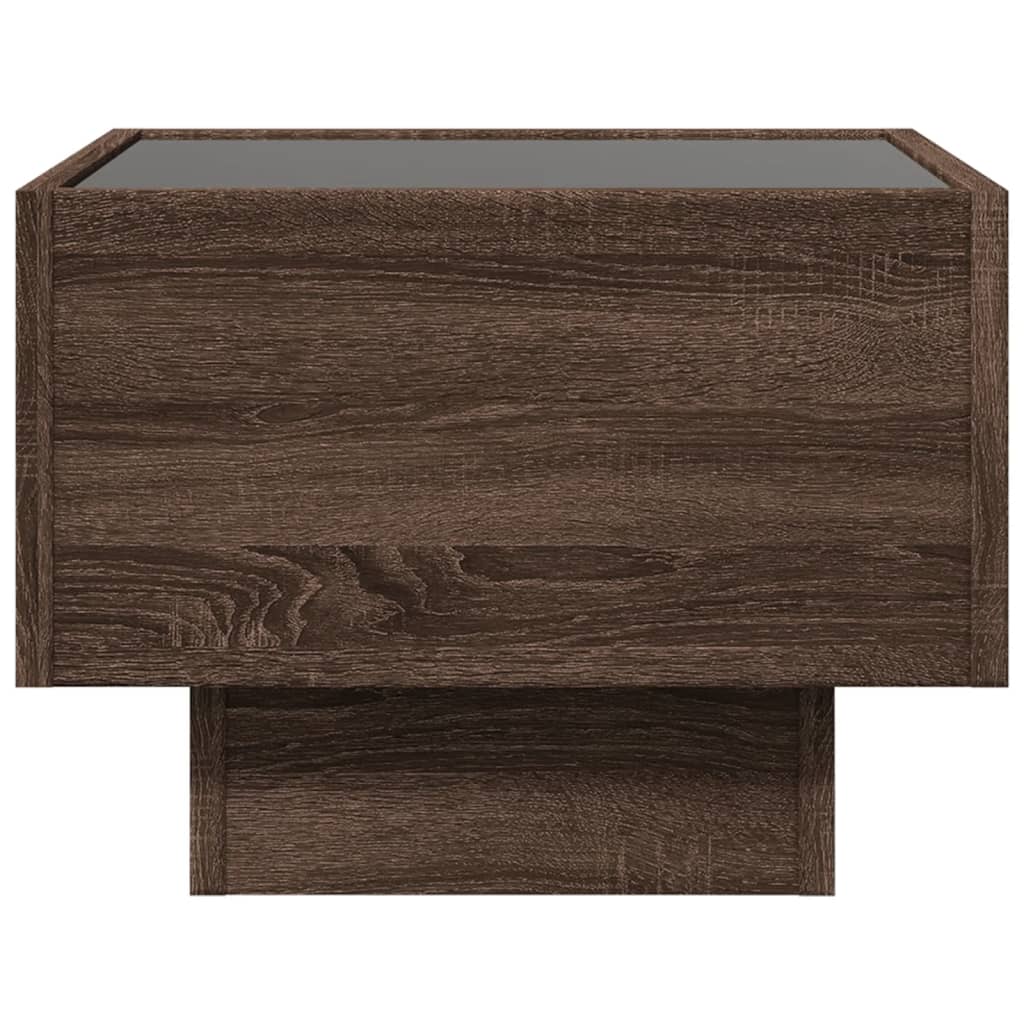 Table d'appoint et LED chêne marron 40x40x30 cm bois ingénierie - XIOS