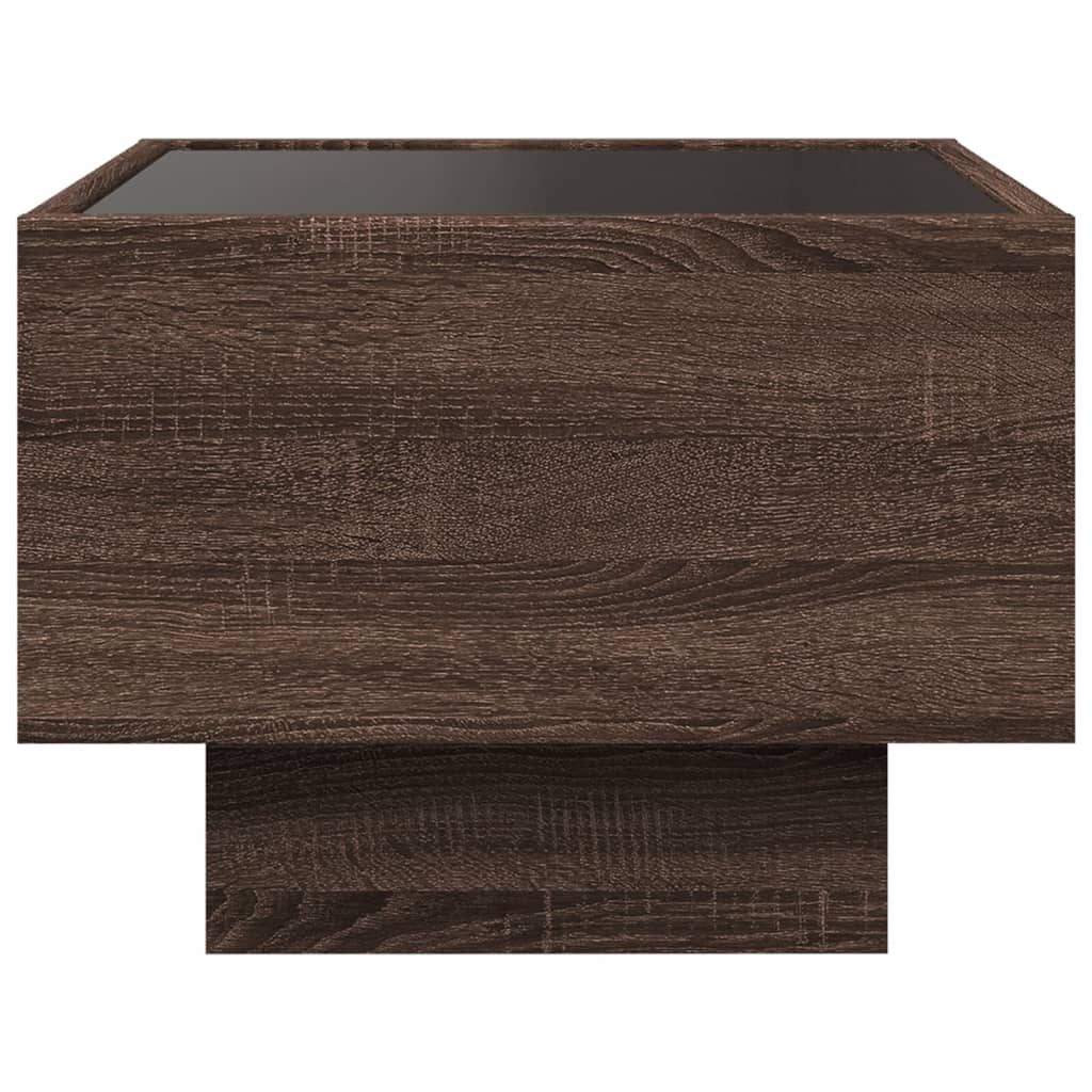 Table d'appoint et LED chêne marron 40x40x30 cm bois ingénierie - XIOS