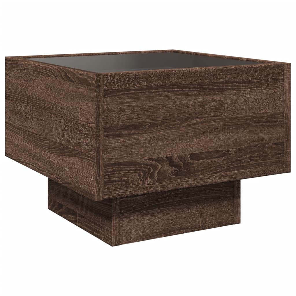 Table d'appoint et LED chêne marron 40x40x30 cm bois ingénierie - XIOS