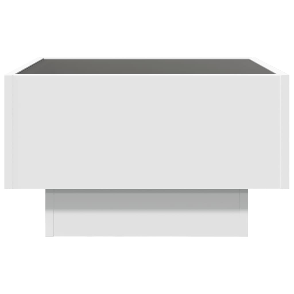 Table basse avec LED blanc 50x50x30 cm bois d'ingénierie - XIOS