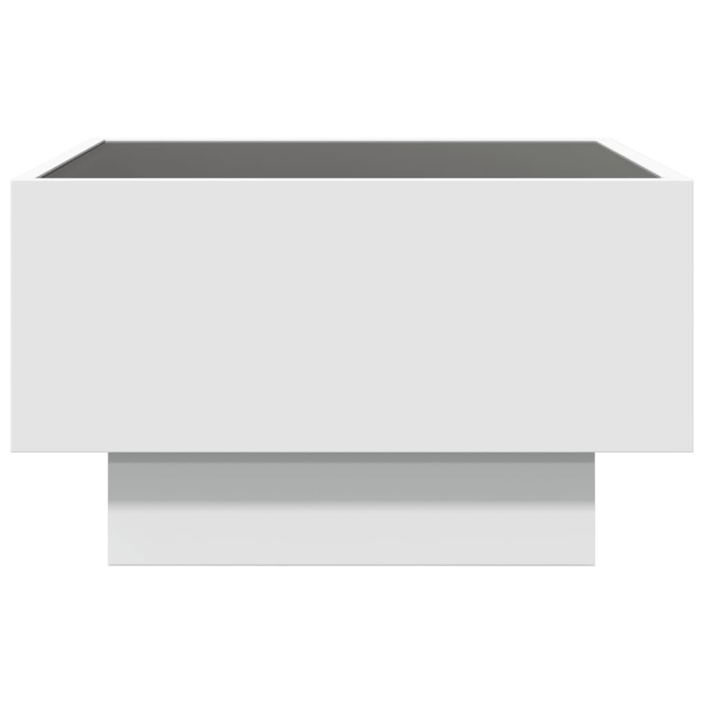 Table basse avec LED blanc 50x50x30 cm bois d'ingénierie - XIOS