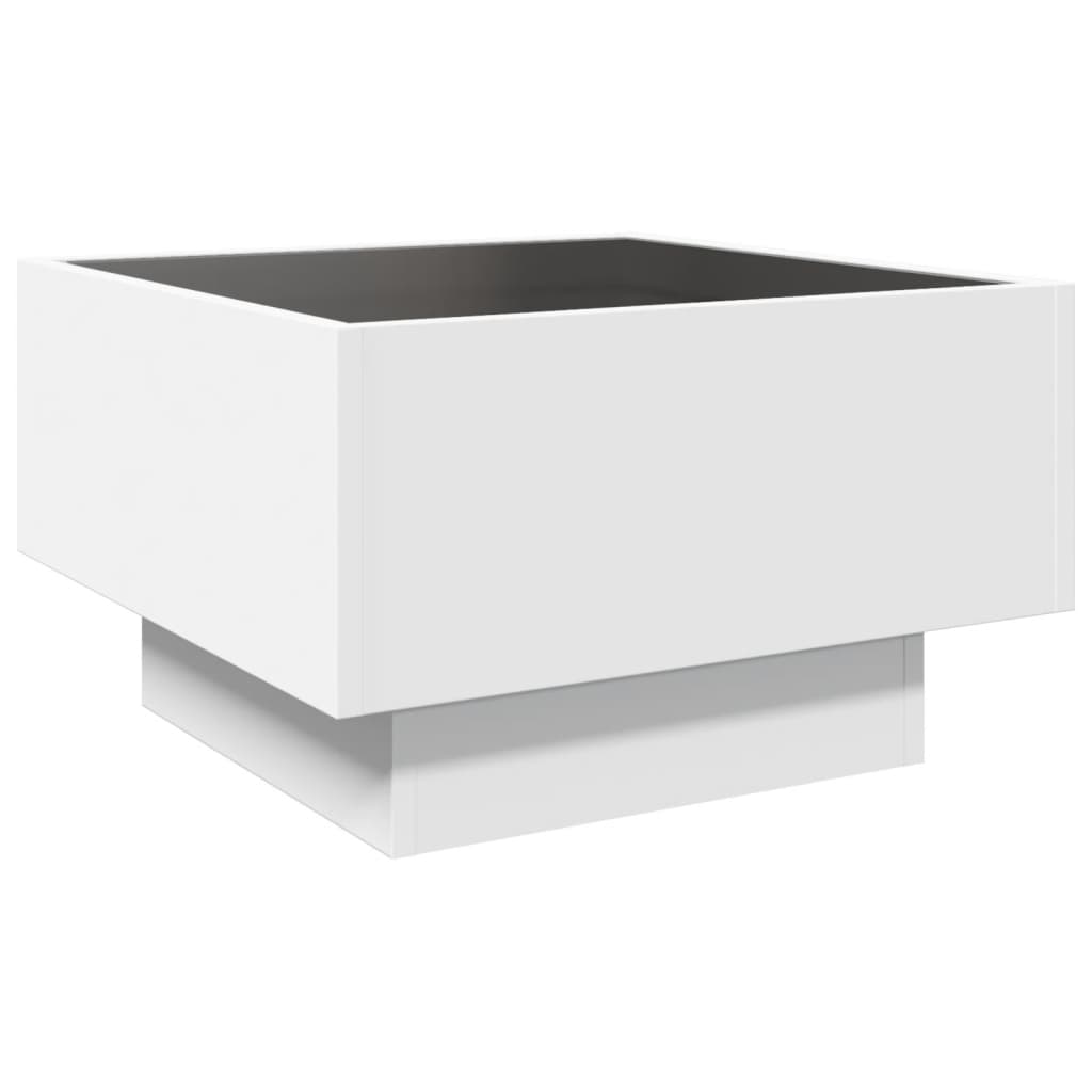 Table basse avec LED blanc 50x50x30 cm bois d'ingénierie - XIOS