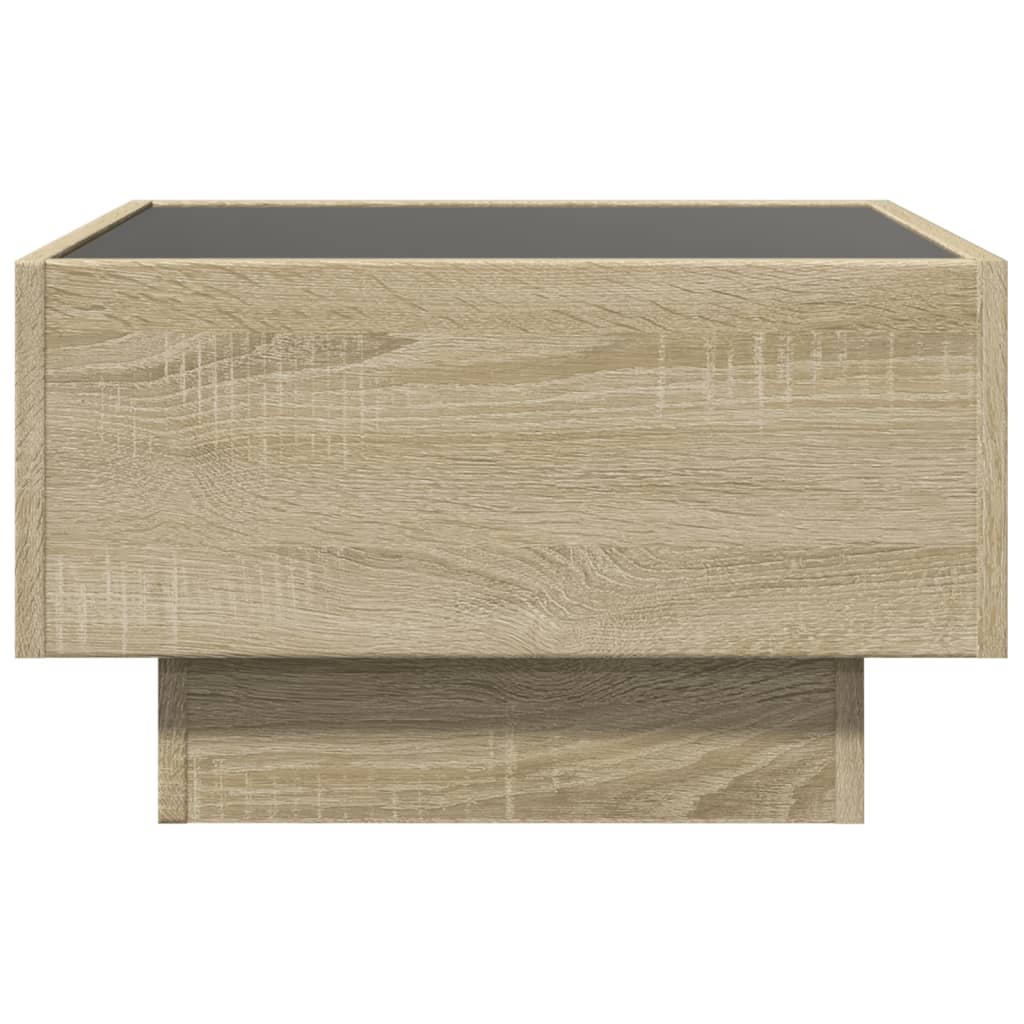 Table basse avec LED chêne sonoma 50x50x30 cm bois d'ingénierie - XIOS