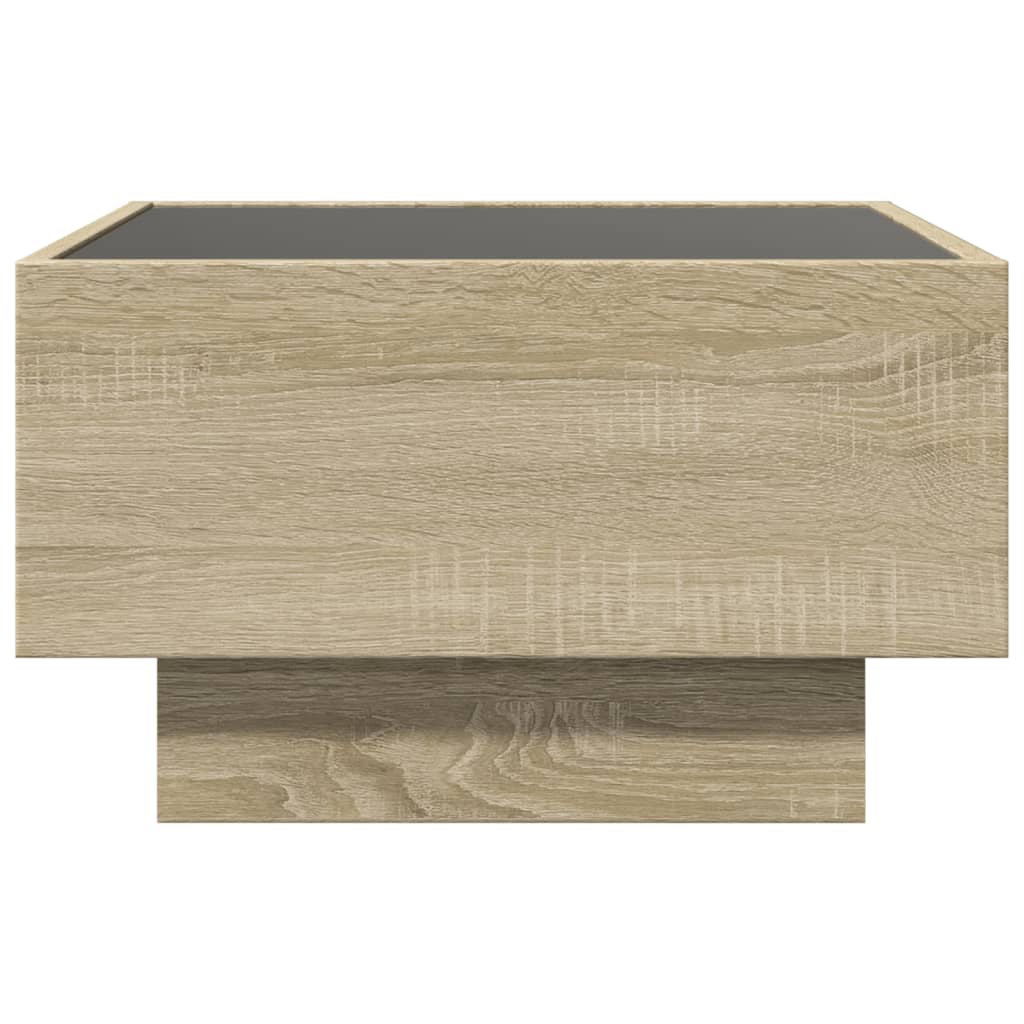 Table basse avec LED chêne sonoma 50x50x30 cm bois d'ingénierie - XIOS