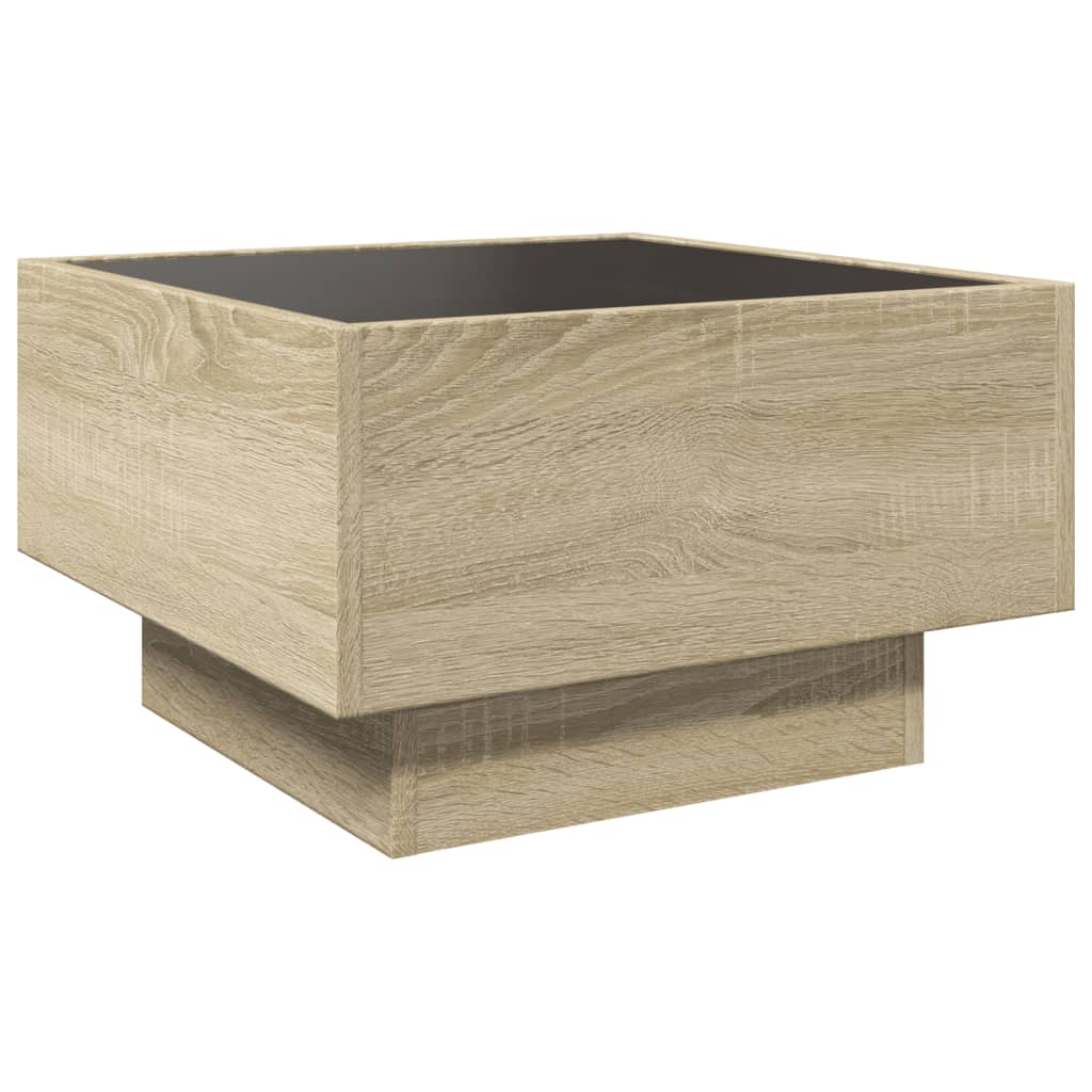Table basse avec LED chêne sonoma 50x50x30 cm bois d'ingénierie - XIOS