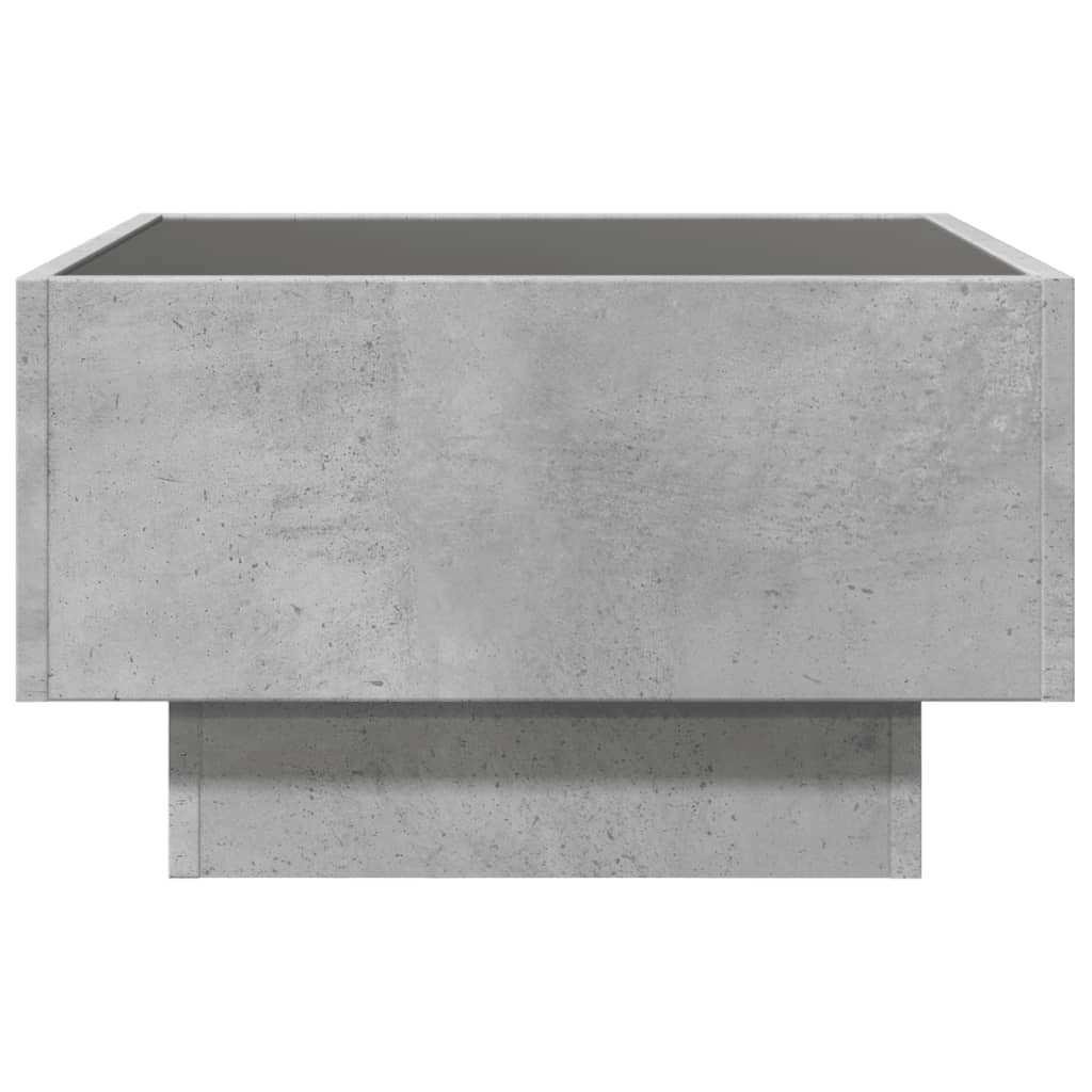 Table basse avec LED gris béton 50x50x30 cm bois d'ingénierie - XIOS