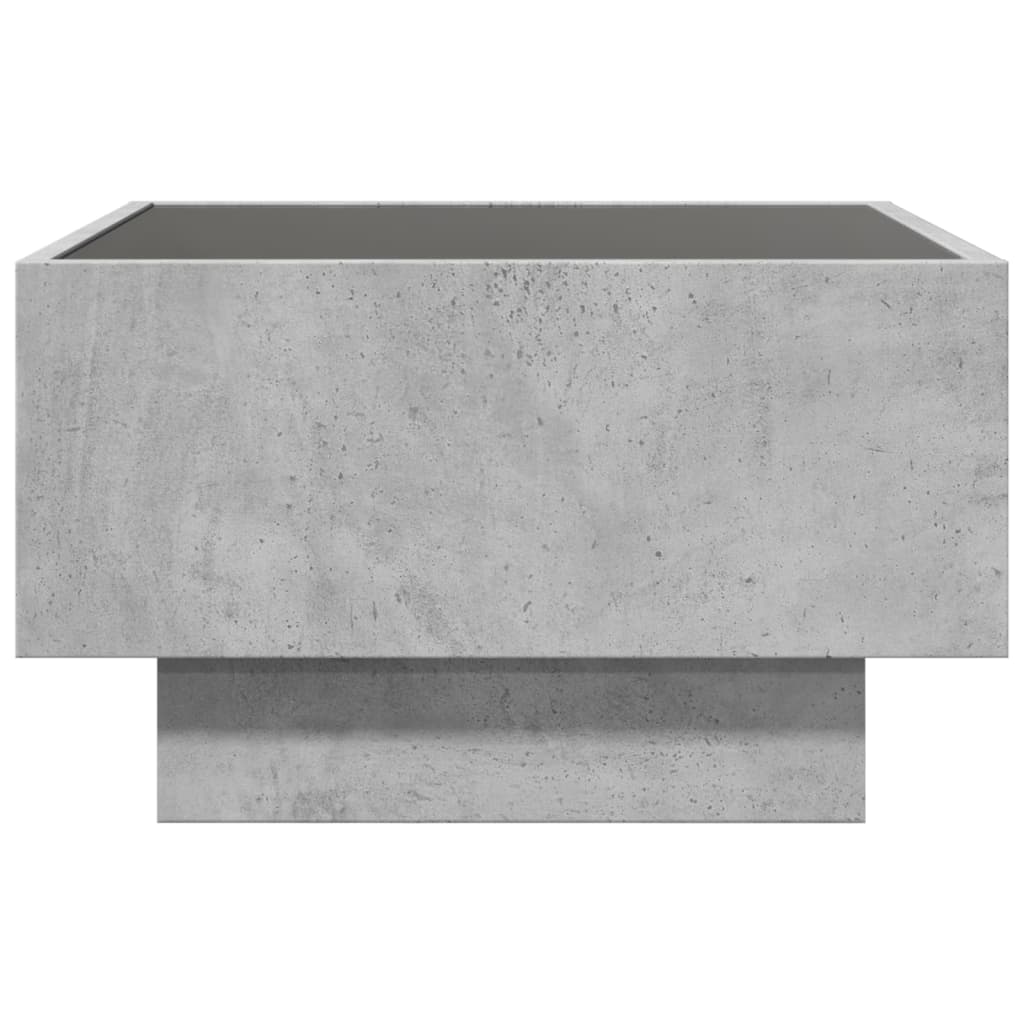 Table basse avec LED gris béton 50x50x30 cm bois d'ingénierie - XIOS