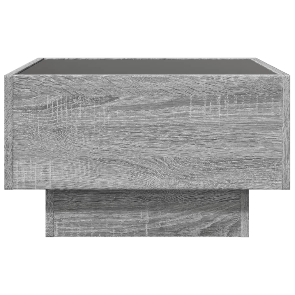 Table basse avec LED sonoma gris 50x50x30 cm bois d'ingénierie - XIOS